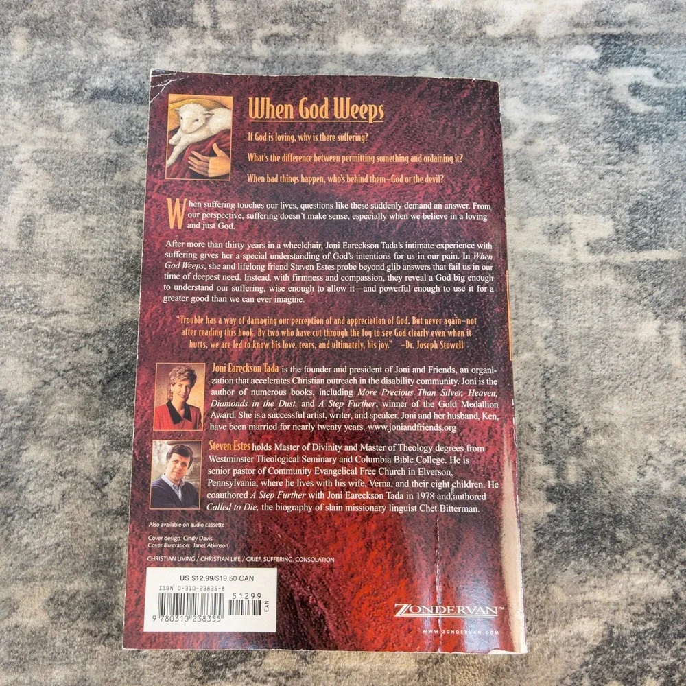 When God Weeps Joni Eareckson Tada Steven Estes Christian Suffering Book